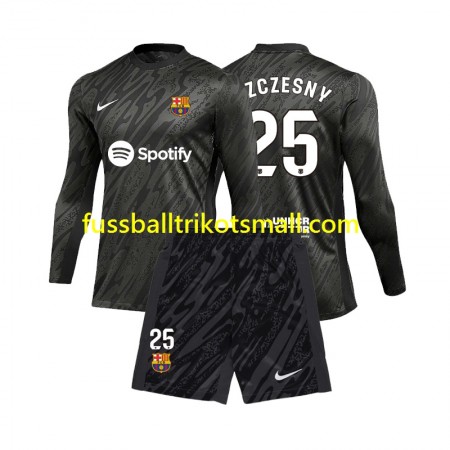 Fußballtrikots FC Barcelona Wojciech Szczesny 25 Torwart Kinder 2024-2025 Langarm Auswärts-trikot kaufen